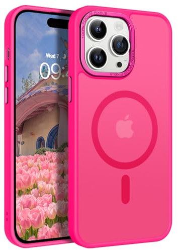 GaoBao for iPhone 14 Pro Case, [Compatible with MagSafe] Slim Fit Magnetic Phone Case Classic Shockproof Translucent Matte Protective Phone Cover for iPhone 14 Pro 6.1 2022, Hot Pink