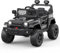 12V Elektroauto für Kinder, Kinder Elektroauto mit 2,4 Ghz Fernbedienung, Spring Suspension, LED Lights, Bluetooth, 2 Speeds, Kinderauto Elektrisch für Kinder 3-8 Jahre (Schwarz)