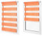 Doppelrollo ohne Bohren – Sichtschutz und Sonnenschutz, Klemmfix – Orange, 45 cm breit (Stoffbreite) x 120 cm hoch (Fensterhöhe) – Duo Rollo für Fenster/Tür, lichtdurchlässig/verdunkelnd
