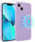 Votvloay Cover Magnetica per Apple iPhone 13 6,1 Custodia e 2 Pellicole in Vetro Temperato,Compatibile con MagSafe,Morbido Silicone Liquido Protettiva Case Cover per iPhone 13,Viola Lilla