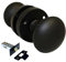 Matt Black Round Door Knob Set - Victorian Style Sprung Internal & External Door Knobs for Mortice Locks & Tubular latches (1 Pair of KNOBS)