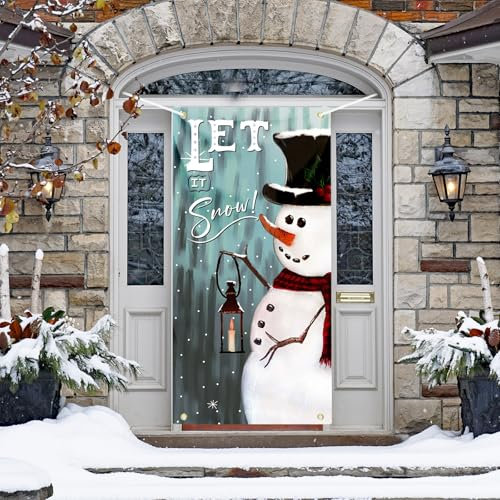 Weihnachten Tür Abdeckung Dekoration Weihnachten Deko Schneemann Tür Hängen Banner Weihnachtsfeier Fotografie Hintergrund Für innen außen (Grün)