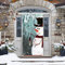 Weihnachten Tür Abdeckung Dekoration Weihnachten Deko Schneemann Tür Hängen Banner Weihnachtsfeier Fotografie Hintergrund Für innen außen (Grün)