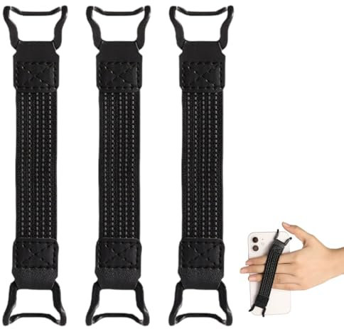 RAMGLYO 3pcs Dragonne pour Kindle et Tablettes E-Reader 4-8 - Compatible avec Kindle, Kobo, Lenovo, Sony E-Book et Fire Tablets, Bande Élastique Polyvalente et Antidérapante, Noir