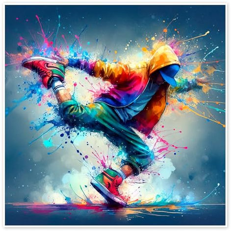 Breakdance style II Poster von nobelart 70 x 70 cm Blau Wandbilder Wanddeko