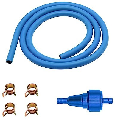 ENLIGMA Carburador Piezas Filtro Gasolina Abrazaderas Filtro Combustible Gasolina De 6mm Kit Clips Tubo Mangueras Motocicleta Ciclomotor Quad para Cortacésped para ATV Carburador(A-Red)
