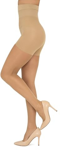 looksy Formende Strumpfhose - Bauchstraffende Damenstrumpfhose High-Waist und Figurformend mit Push-Up Unterstützung Graduelle Kompression 20–140 DEN, Made in Italy