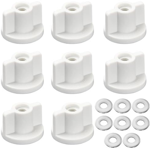 Juego de 8 piezas de fijación para asiento de inodoro, rosca M6, tuerca trasera y arandelas, piezas de repuesto para asiento de inodoro montado en la parte superior, asiento de inodoro de fijación