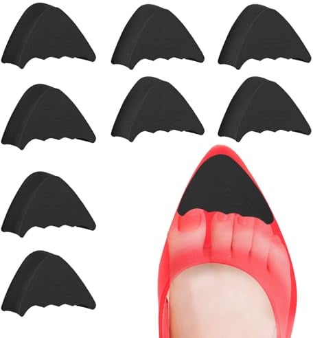 Insertos para los dedos de los pies para zapatos demasiado grandes, 4 pares de rellenos ajustables para zapatos, plantillas acolchadas de tamaño medio que hacen que los zapatos se ajusten a una talla