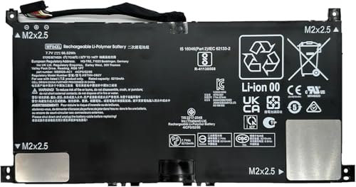 WF04XL HSTNN-OB2Y TPN-IB0O M89926-1D1 M89926-AC1 M90073-005 21CP5/52/95-2 Batterie de Remplacement pour Ordinateur Portable HP Envy 13 X360 13-BF0000 13-BF0000CI Series(7.7V 66.52Wh)