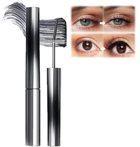 3D Curling Doll Mascara - Black Volume and Length, Iron-Strong, Waterproof and Long-Lasting, with Extra Slim Metal Wand