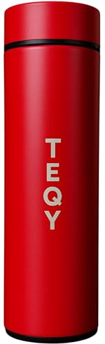 TEQY Bouteille Isotherme Thermos 500ml avec Affichage LED de Température, Rouge