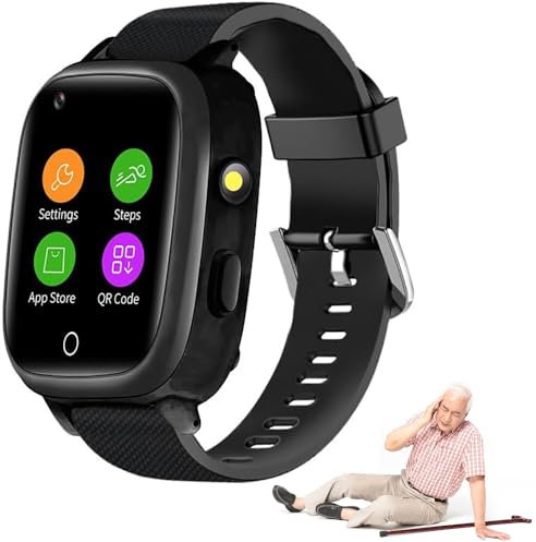 GPS Smart Watch for Elderly with SOS Emergency Button, Waterproof 4G Video Call, Fall Alarm Reminder, Temperature Test for Dementia and Alzheimer’s Care