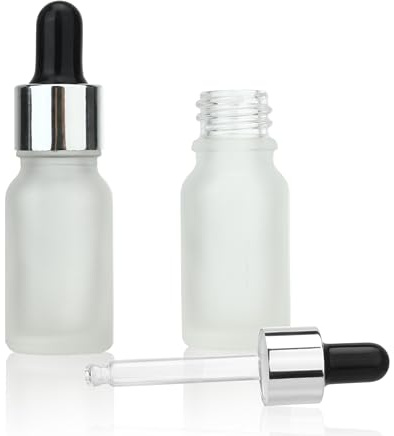 COSIDEA 30 pcs Empty 10ml 0.33oz Frosted glass dropper bottle for oils liquids travel containers essential oil bottles refillable