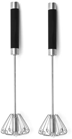 Tuesoa Rotatable Stainless Steel Kitchen Mixer Manual Whisk Egg Beater Whipping Manual Cream Whisk Semi Automatic Eggbeater