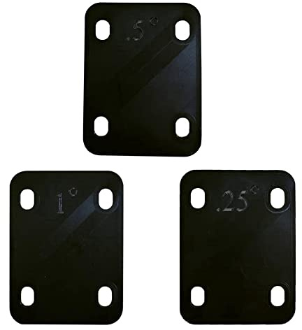 PAGJHRFJG 3Pcs Guitar Neck Shims 0.25°, 0.5°, and 1°Degree Gasket for Guitar and Bass Bolt-on Neck Repair Parts Accessories