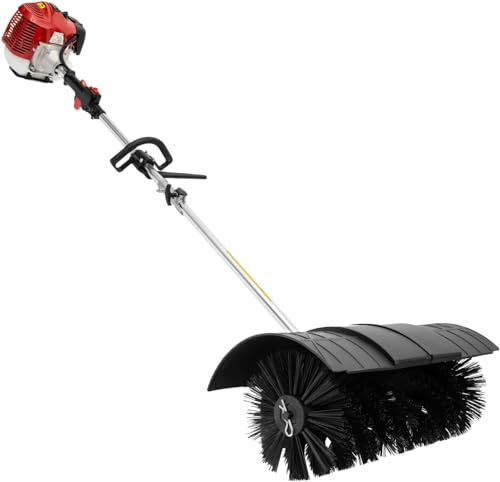 52CC 2.3HP Handheld Sweeper, 2-Stroke Gas Powered Brush Broom 8500Rpm Sweeping Brush Cleaner Adjustable Handle for Cleaning Artificial Grasslands, Streets, and Farms