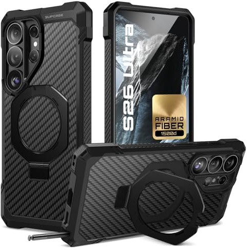 SUPCASE für Samsung Galaxy S26 Ultra Hülle mit Ringhalter Slim Case, Aramid | Premium Schutzhülle (Unicorn Beetle Grip) [Kompatibel mit MagSafe] Magnetisch Handyhülle Backcover für S26 Ultra 6.9''
