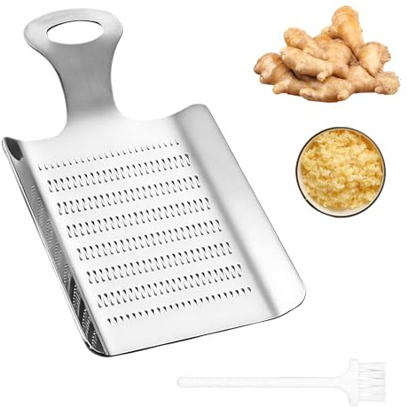 SANTUO Grattugia per zenzero, quadrata, in acciaio inox, stile giapponese, mini grattugia per aglio, zenzero, wasabi e spezie, strumento da cucina compatto, facile da pulire e design durevole