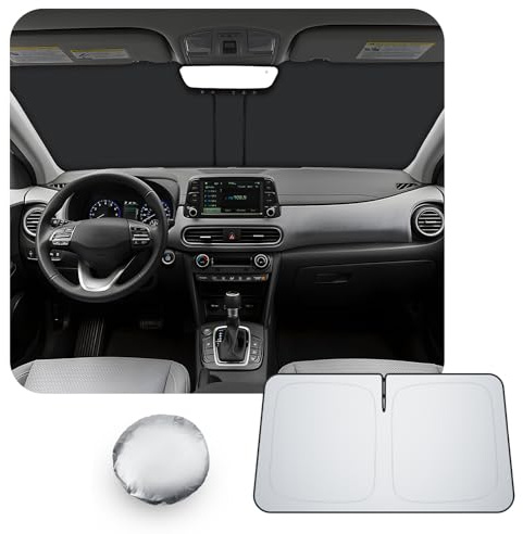[Upgrade] CDEFG Compatible con Hyundai Kona Hybrid/N Line/EV Eléctrico 2017-2023 Parasol Cubiertas Parasol Parabrisas Delantero Parabrisas Coche Parasol Accesorios