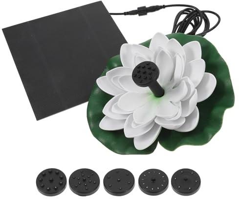 CORHAD Fontaine de Jardin à Énergie Solaire 2,5 W Design Lotus Flottant en Panneau Stratifié, Fontaine à Oiseaux pour Espaces Extérieurs et Jardins