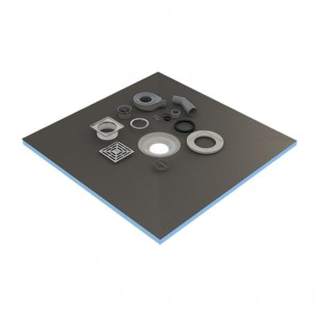 Receveur de Douche 90x90x4cm prêt à carreler avec Siphon + Grille en INOX