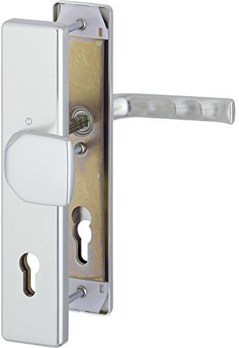 HOPPE Haustür Eingangstür Wechselgarnitur LONDON - Ö-Norm Entfernung 88mm, silber eloxiert, Langschild Profilzylinder für Türstärke 62-72mm, ohne Kernziehschutz, Prüfung: RC2 nach EN 1906, 1 Stück Sicherheitsbeschlag