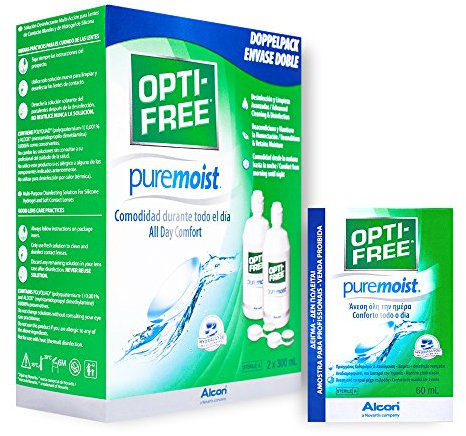 OPTI-FREE Ever Moist (Pure Moist) Contact Lens Solution (3 Months Supply PLUS FREE 60ml) 2x 300ml + 60ml by Unknown