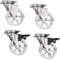 SOTECH Juego de 4 ruedas decorativas para muebles RAPID Ø 75 mm transparentes (2 x con freno + 2 sin freno), capacidad de carga 35 Kg, altura 97 mm