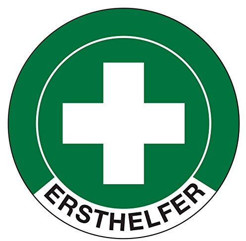Helmaufkleber Hinweisschild Ersthelfer Folie selbstklebend Ø 40 mm 12 Stk./Bogen