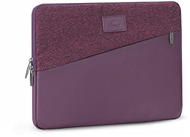 RIVACASE Laptoptasche Notebooktasche Sleeve bis 13 Zoll - Schutzhülle aus hochwertigem Kunstleder mit Gewebeeinsätzen als Fischgrätmuster und Polyester - für MacBook Pro 13/7903 (Rot)