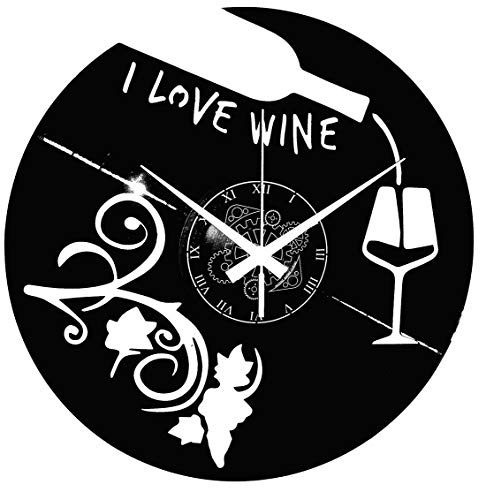 Instant Karma Clocks | Orologio da Parete Time for Wine in Vinile | Arredo Decorativo per Cucina Sala Bar Enoteca | Idea Regalo per Amanti del Vino e Sommelier