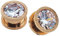 ZeSen Jewelry 6–14 mm Ohrtunnel Roségold Ohrmessstöpsel Edelstahl Flesh Tunnel Zirkonia Tunnel Expander Körperpiercing