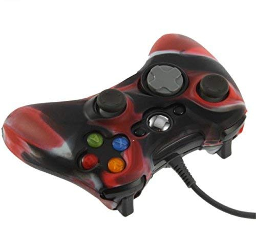 OSTENT Camouflage weichen Silikon Skin Tasche Tasche kompatibel für Microsoft Xbox 360 Controller - Farbe rot