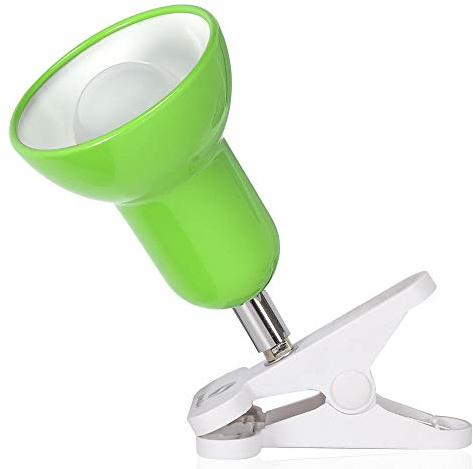 Clip on lamp,360 ° Rotating Clip Book Light Portable Reading lamp, Clip in The Desk/Table/Double Bed/Cabinet Lighting (Desk lamp,Seven Colors for Your Choice) (Green)