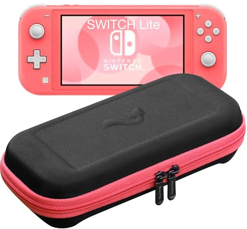 ButterFox Slim Carrying Case for Nintendo Switch Lite with 19 Game and 2 Micro SD Card Holders - Coral/Black