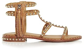 ASH Women's Leather Studded Flat with Embellished Tassel Power Damen Leder Gladiator Sandalen, New Cinnamon, 36 EU