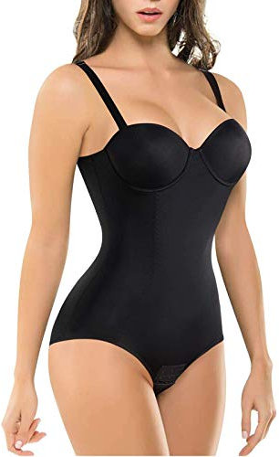 Gotoly Women Bodysuit Shapewear Tummy Control Jumpsuits Tops Sleeveless Camisole Body Shaper with Built-in Bra (Black, X-Large)