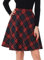 Allegra K Damen Plaid Hohe Elastische Taille Knielang Kariert A-Linie Rock, rot, 46