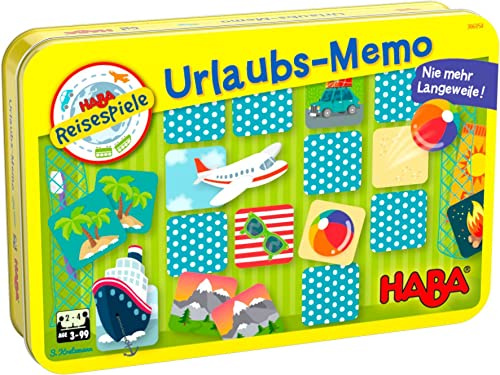Urlaubs-Memo (Kinderspiel): 2 Magnet-Spielpläne, 2 x 24 magnetische Urlaubserinnerungen, 1 Spielanleitung