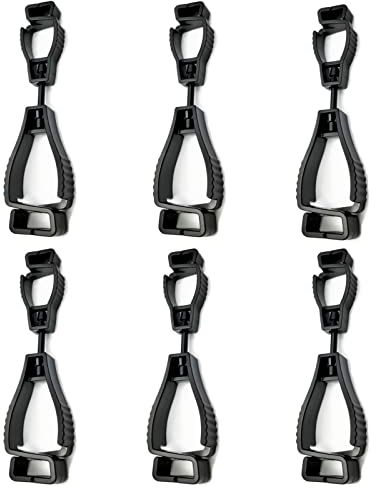 WiDream 6 Stück Schwarze Handschuhhalter, Rutschfeste Handschuh Klammern, Verwendet für Handschuhe, Masken, Handtücher, Kleine Werkzeuge