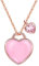 Qings October Birthstone Opal Necklace - Rose Gold Sterling Silver Double Heart Pendant Tourmaline Cobblestone Pink Heart-shaped CZ Dainty Love You Forever Adjustable Birthdays Gifts for Daughter