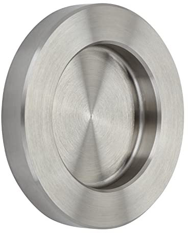 SOTECH Tirador de puertas correderas NALA Ø 70 mm para pegar con adhesivo UV Manilla para muebles de acero inoxidable real Manilla para puertas de cristal y puertas de habitaciones