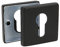 Amig - Douille pour poignées de rosette carrée | Mod. 5RX | 54 x 54 mm | Emboutissage de serrure | Pour cylindre Europrofilé | Acier inoxydable Noir
