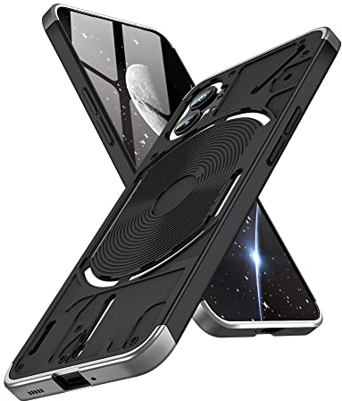 BRAND SET Handyhülle für Nothing Phone (1) Cover Matt PC Hülle Seidig Ultra Slim Fit Kratzschutz Case Hard Cover Case für Nothing Phone (1)-Silber Schwarz