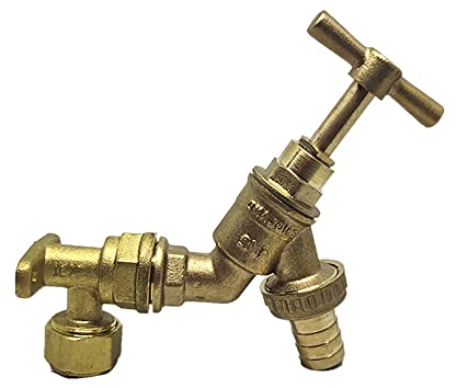 Grifo para exteriores, manguera de latón estándar de 1,27 cm con accesorio de placa de pared para lavado de coches y riego
