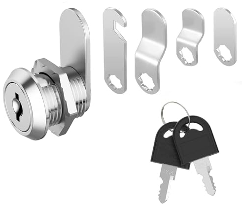 LacyMC Serrure Boite aux Lettre 16 mm,livrée avec 4 plaques de serrure différentes,Serrure de sécurité de boîte aux lettres en acier inoxydable,porte de placard avec clés