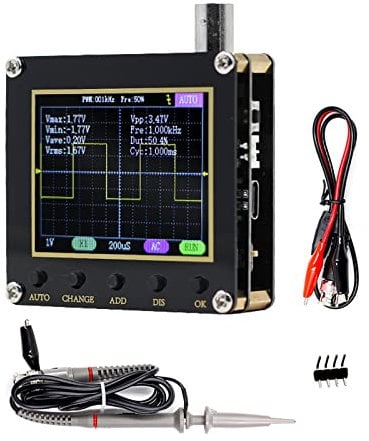 138Pro Mini Handheld Digital Oscilloscopio Kit, 2.4 LCD Oscilloscopio automobilistico portatile 200Khz Digital, 2.5Ms/s Tasso di Campionamento, 80khz Pwm, Funzione Trigger Auto/Nomal/Singolo