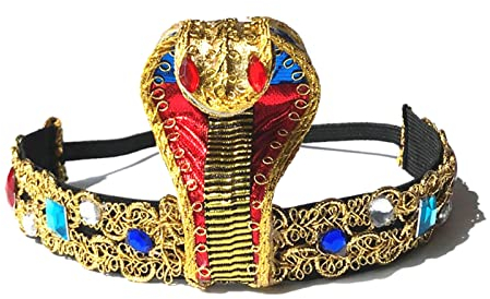 VIKSAUN Stirnband mit Ägyptischer Schlange Diadem Kleopatra Kobra Ägyptische Krone Kopfschmuck Der Ägyptisches Kostüm Zubehör, Ägyptische Königin, chlange Medusa Halloween Schmuck (1 Stück)