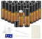 TUAKIMCE 24X 5ml Leer Glas Roll-on Flaschen mit Roller, Braun Bernstein Roll-on Glasflaschen